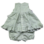 Le Bebe Completo 2 Pezzi Camicia-Culotte Fantasia Qaudri per Neonata LBG6239 VERDE LE BEBE 