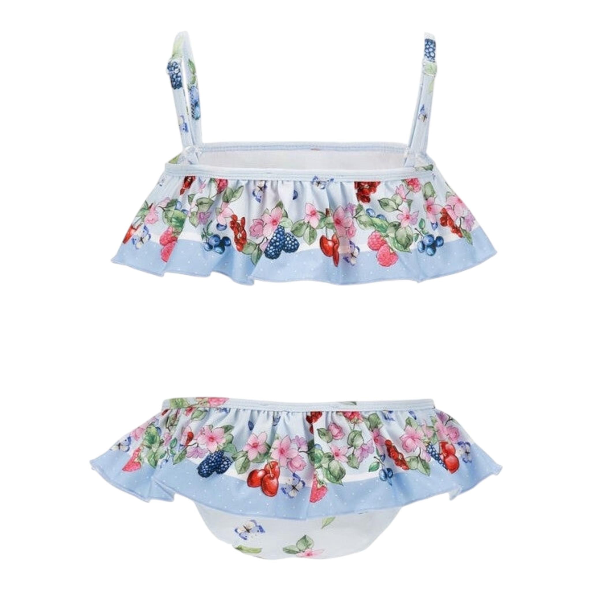 Monnalisa Costume 2 Pezzi Fascia-Slip Tinta Unita con Stampa per Neonata 19E077N AZZURRO MONNALISA 