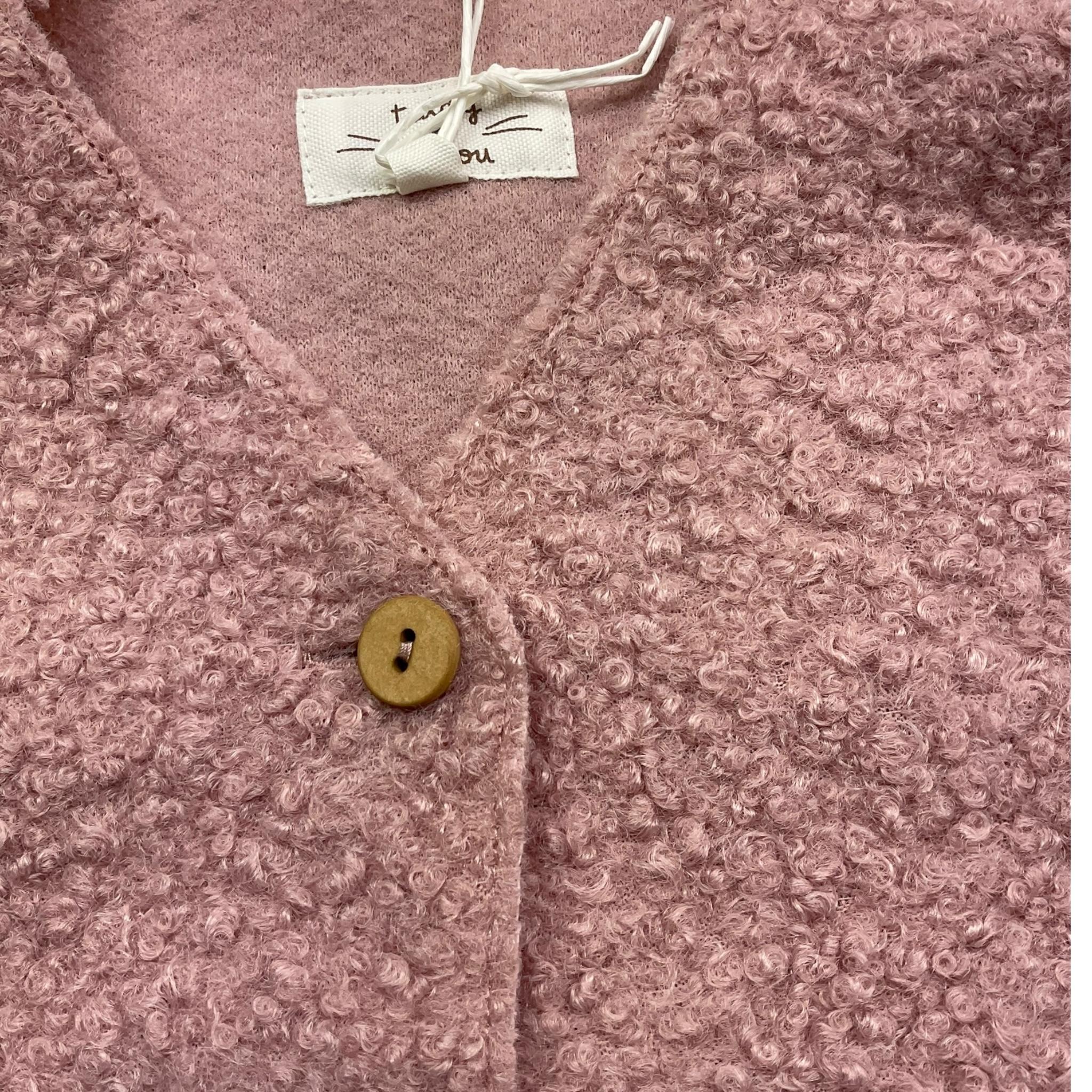 TEDDY E MINOU gilet tinta unita teddy Rosa per Neonata I24GD012PE027X ROSA TEDDY E MINOU 