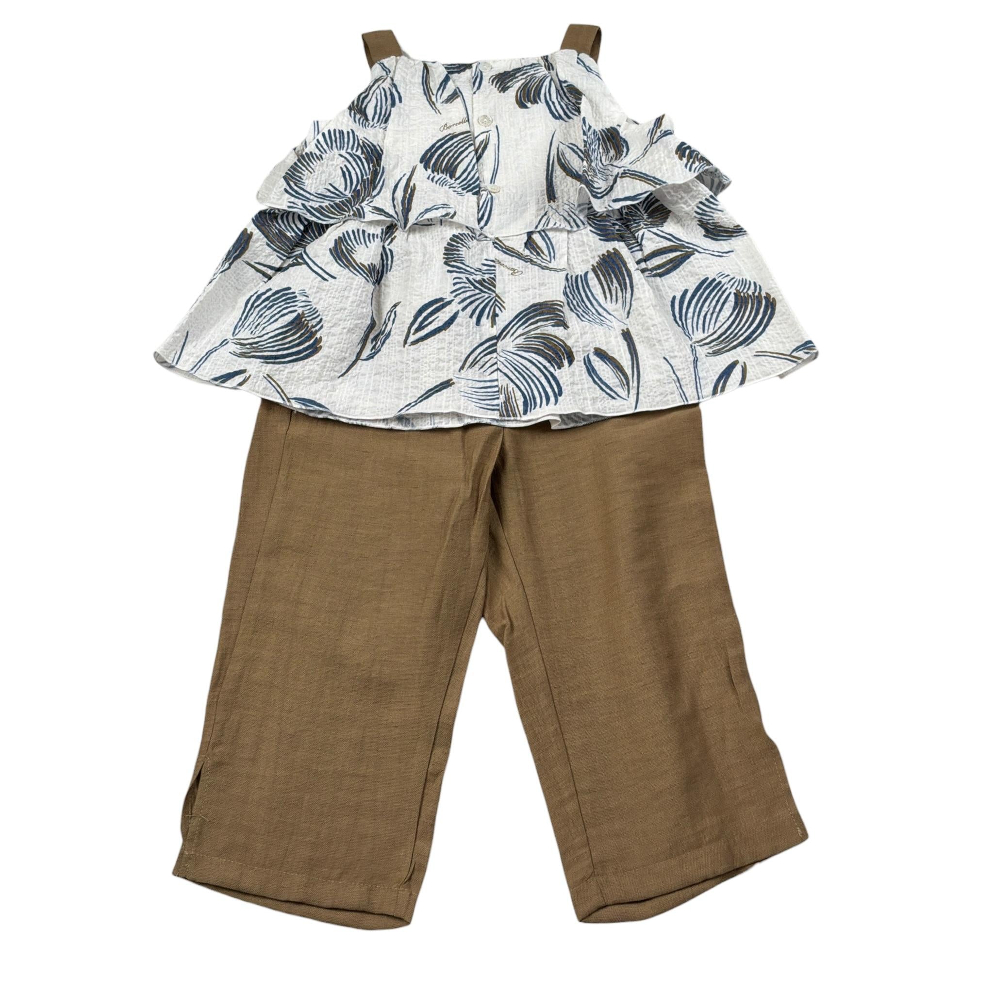 Barcellino Completo 2 Pezzi Camicia-Pantalone per Bambina 120415 BIANCO BARCELLINO 