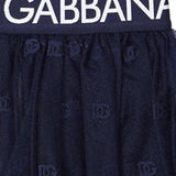 DOLCE & GABBANA gonna tinta unita logata con tulle Blu per Bambina L54I61 BLU DOLCE & GABBANA 