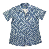 Nupkeet Blaues, einfarbiges Hemd mit Blumenmuster für Jungen