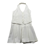 Hinnominate Abito Tinta Unita con Finto Gilet per Bambina 3646V00219 BIANCO HINNOMINATE 