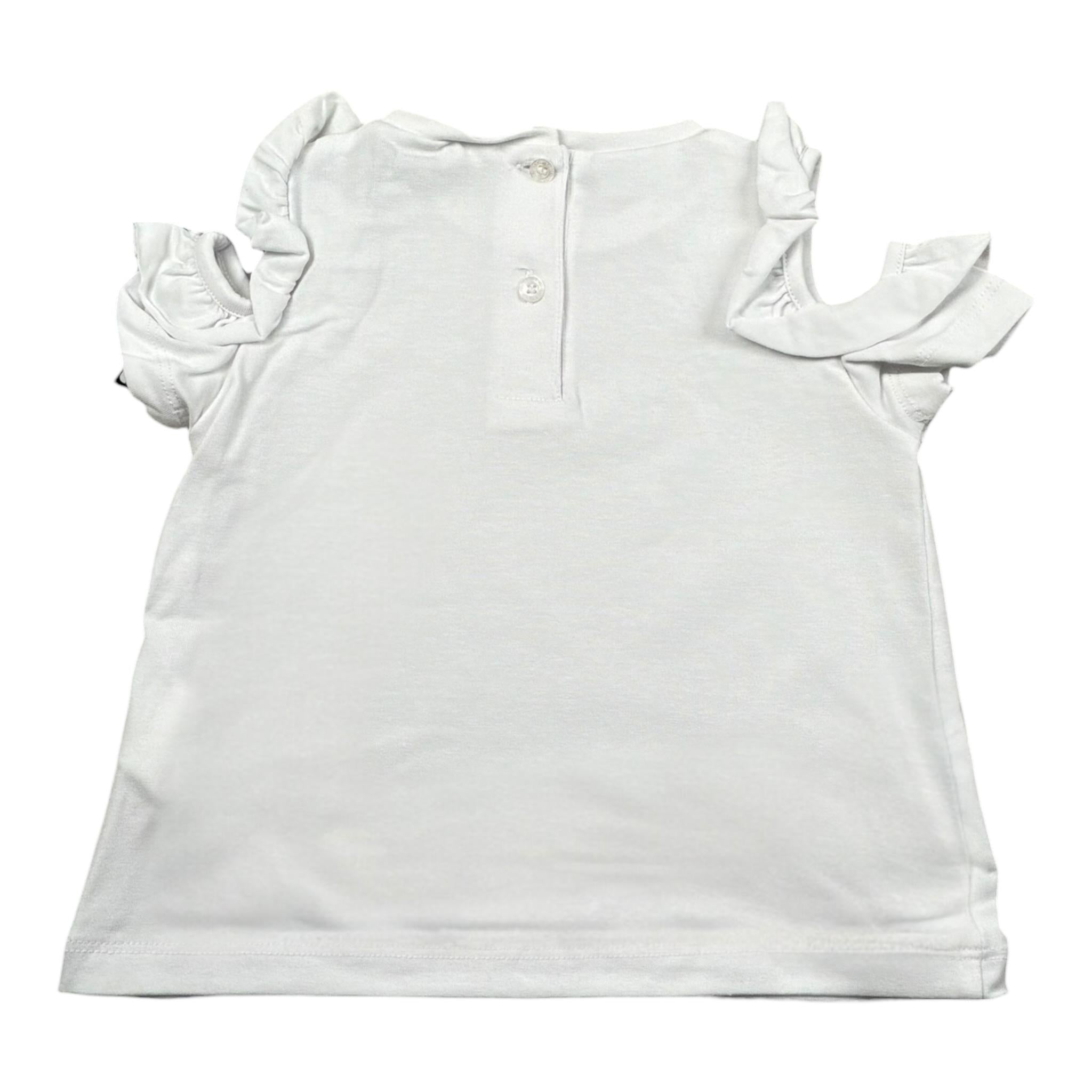 Sarabanda Top Tinta Unita con Balze per Neonata 0B310 BIANCO SARABANDA 