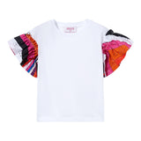 Emilio Pucci Schlichtes T-Shirt mit kontrastierenden Ärmeln Weiß für Mädchen