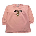 MOSCHINO abito felpa girocollo tinta unita con stampa Rosa per Bambina MDV0BNJXXXX ROSA MOSCHINO 