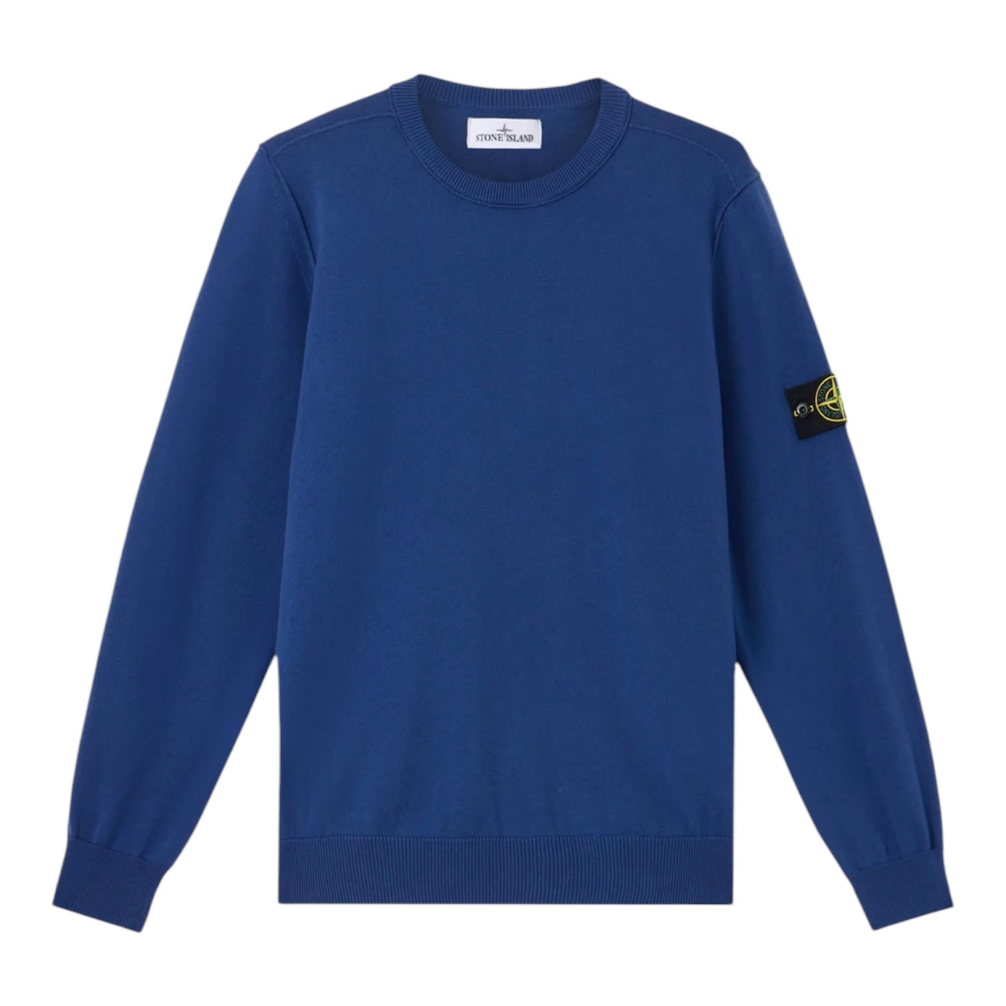 STONE ISLAND maglia tinta unita girocollo con logo Blu per Bambino 8116502Z1 BLU STONE ISLAND 