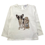MAGIL shirt girocollo tinta unita con stampa in contrasto Panna per Bambina GN26055 PANNA MAGIL 