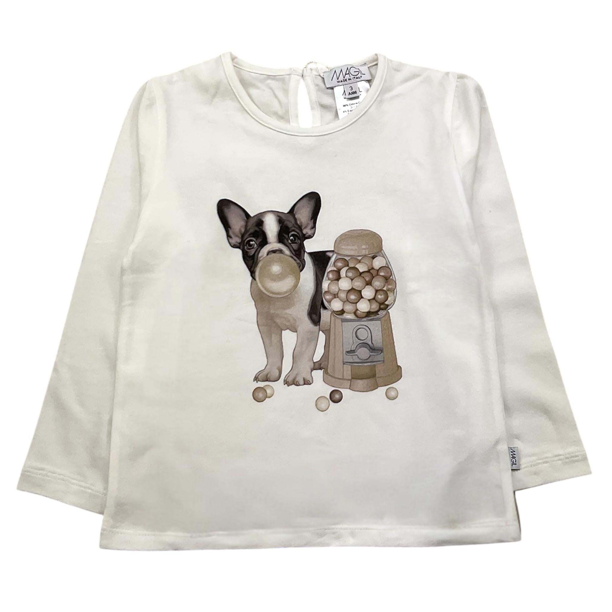 MAGIL shirt girocollo tinta unita con stampa in contrasto Panna per Bambina GN26055 PANNA MAGIL 