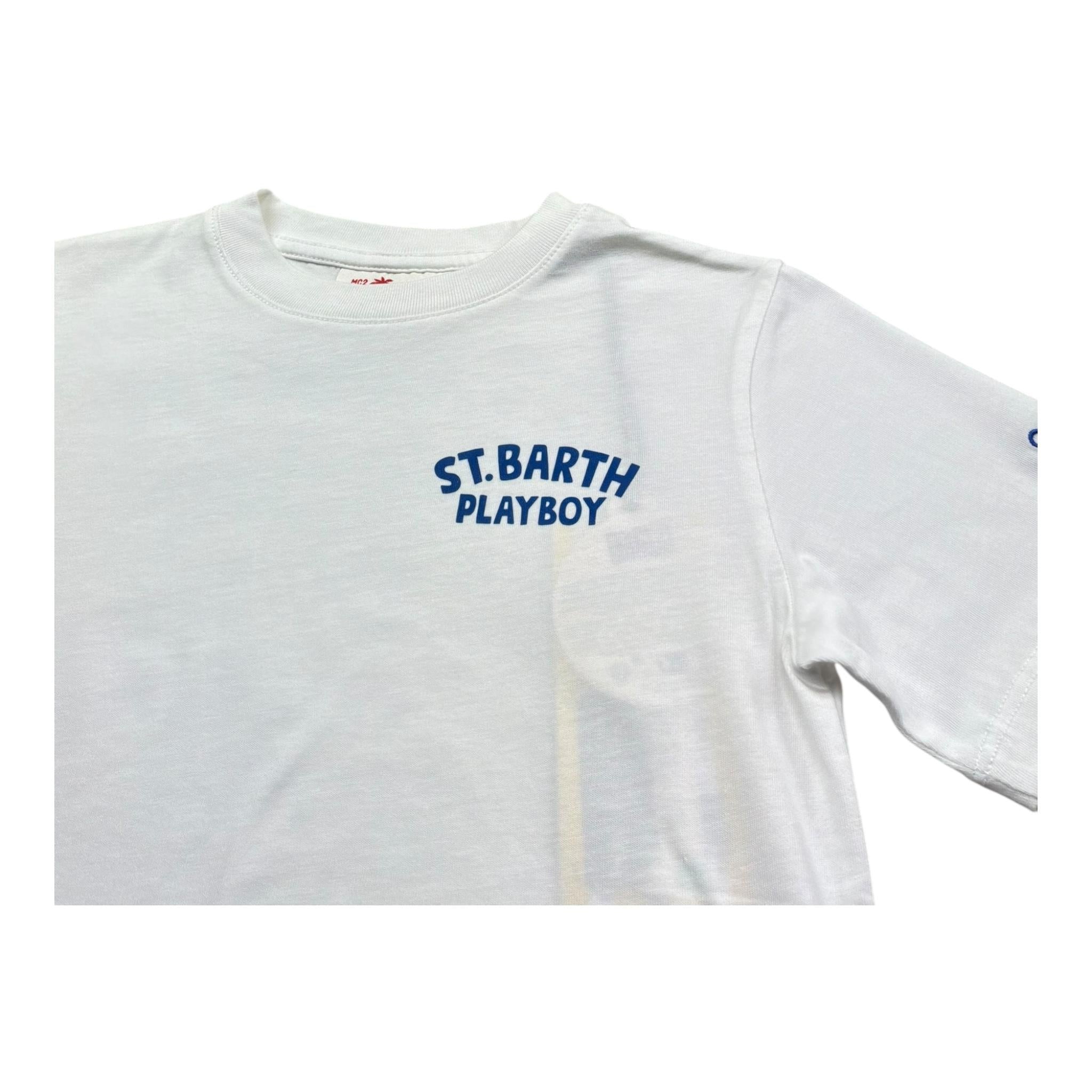 Saint Barth T-Shirt Girocollo Tinta Unita con Stampa per Bambino 00319L BIANCO SAINT BARTH 