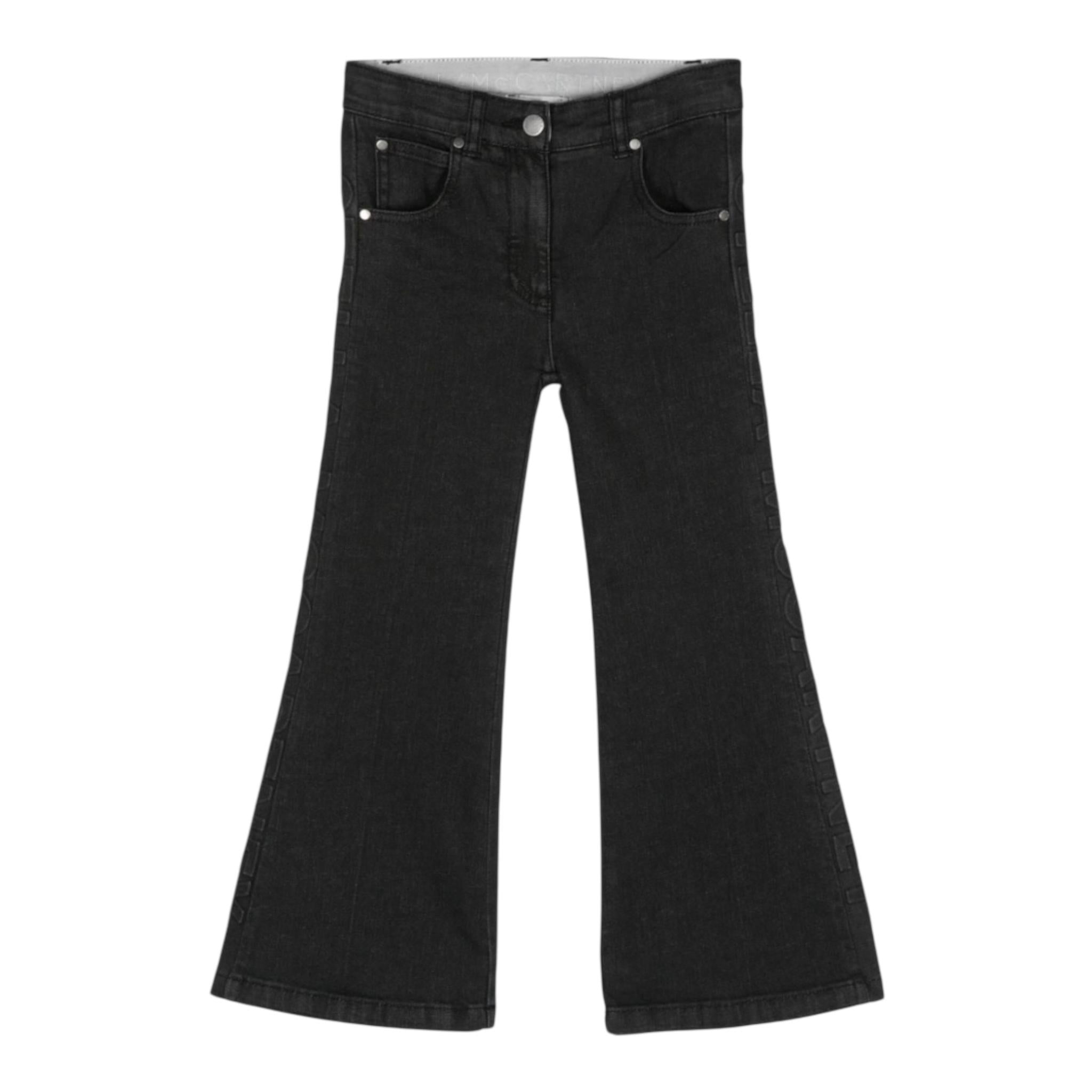 STELLA McCARTNEY jeans tinta unita con modello zampa Nero per Bambina TV6D40X NERO STELLA McCARTNEY 