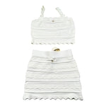 Elisabetta Franchi Completo 2 Pezzi Gonna Tinta Unita con Ricami-Top per Bambina EFCM015X BIANCO ELISABETTA FRANCHI 