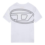 Diesel T-Shirt Girocollo Tinta Unita con Logo per Bambino J02276X BIANCO DIESEL 