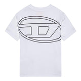Diesel T-Shirt Girocollo Tinta Unita con Logo per Bambino J02276X BIANCO DIESEL 
