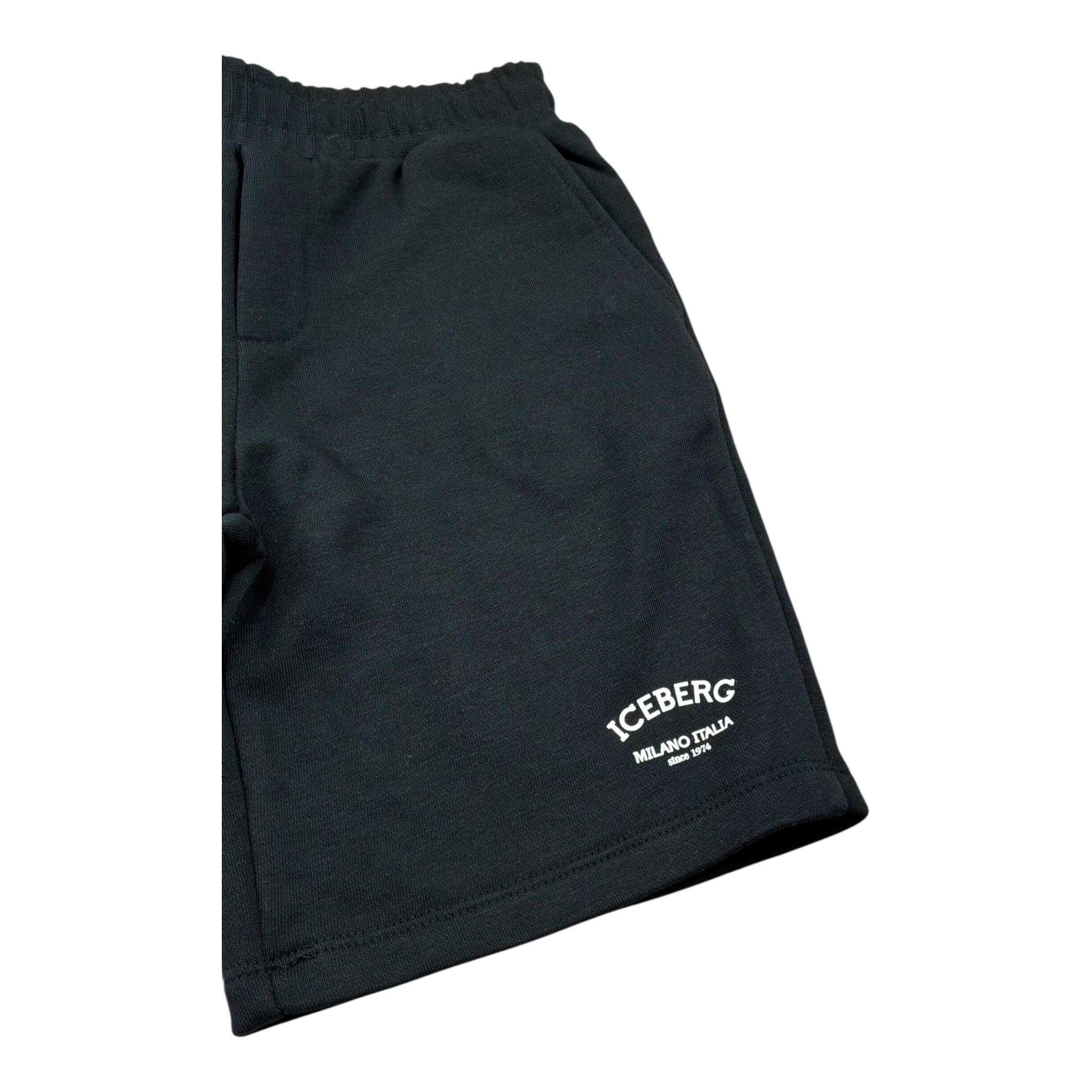 Iceberg Bermuda Tinta Unita con Logo per Bambino BFICE5114JX NERO ICEBERG 