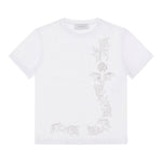 ROBERTO CAVALLI t-shirt girocollo tinta unita con stampa in contrasto Bianco per Bambina TJT60W BIANCO ROBERTO CAVALLI 
