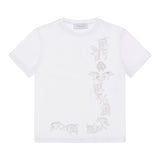 ROBERTO CAVALLI t-shirt girocollo tinta unita con stampa in contrasto Bianco per Bambina TJT60W BIANCO ROBERTO CAVALLI 