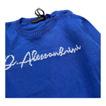 DANIELE ALESSANDRINI maglia girocollo tinta unita con stampa Blu per Neonato 1291W00040X BLU DANIELE ALESSANDRINI 