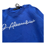 DANIELE ALESSANDRINI maglia girocollo tinta unita con stampa Blu per Neonato 1291W00040X BLU DANIELE ALESSANDRINI 