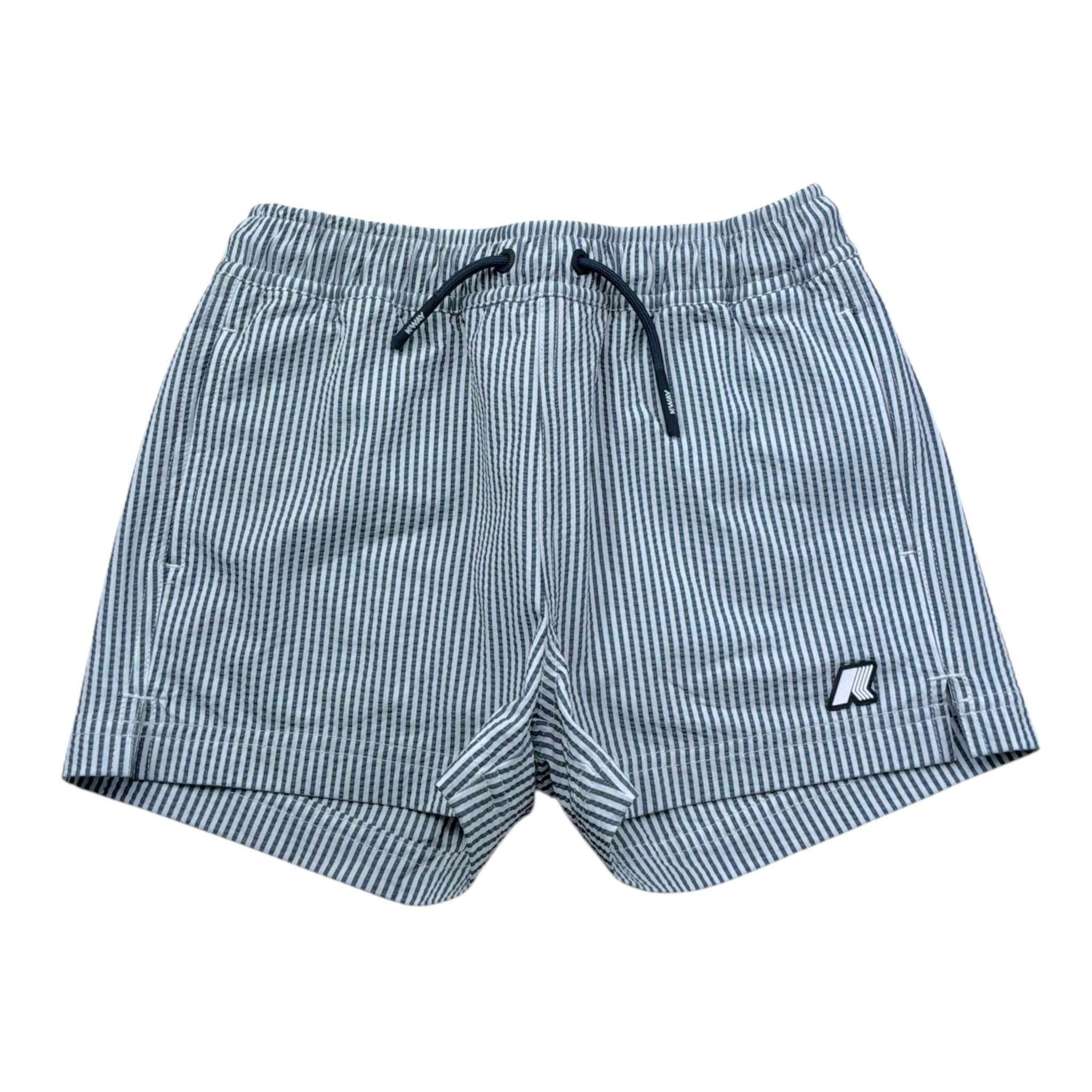 K-Way Costume Bermuda Tinta Unita con Fantasia A Righe per Bambino K71426W BIANCO K-WAY 