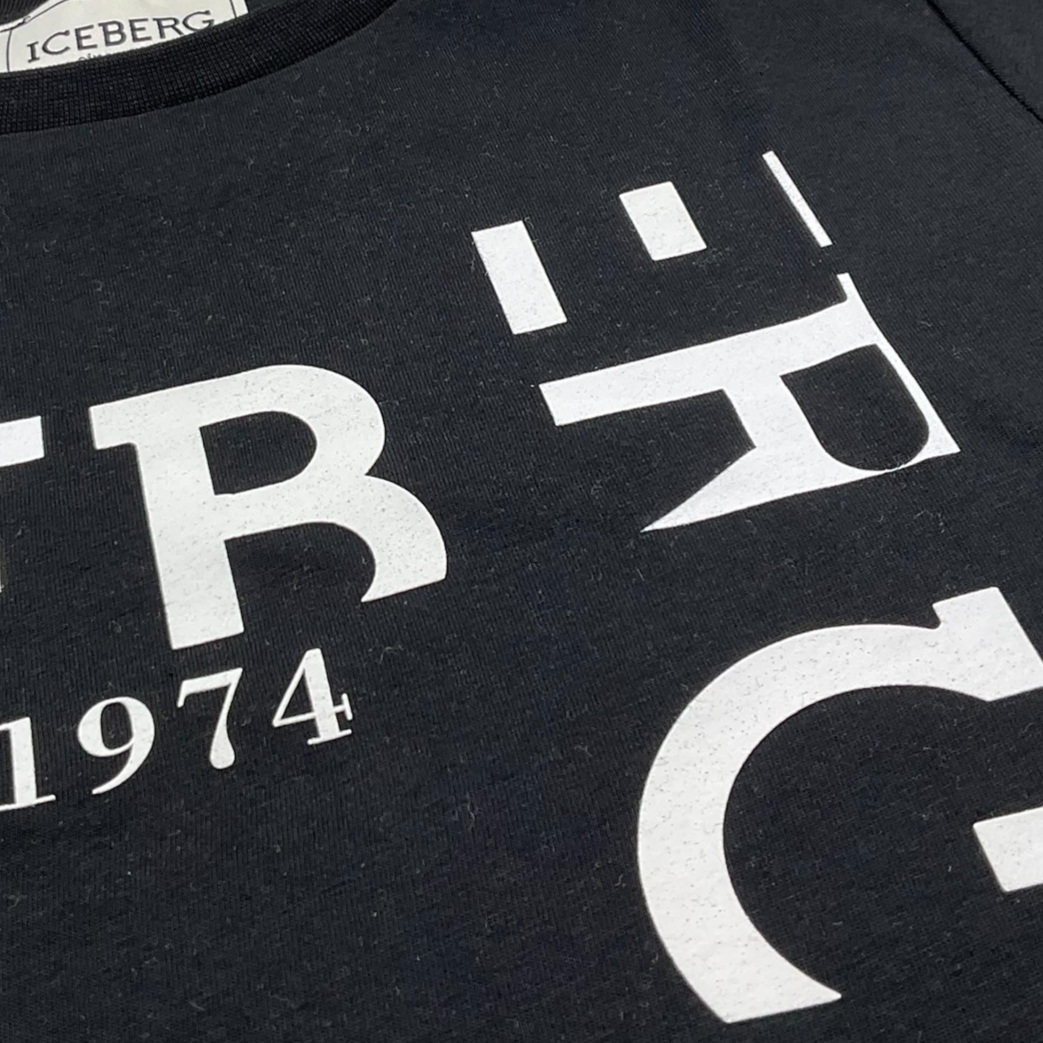 Iceberg T-Shirt Girocollo Tinta Unita con Stampa per Bambino TSICE5100J NERO ICEBERG 