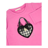 LIU JO abito in felpa girocollo tinta unita con stampa Rosa per Bambina KF4107XXXX ROSA LIU JO 