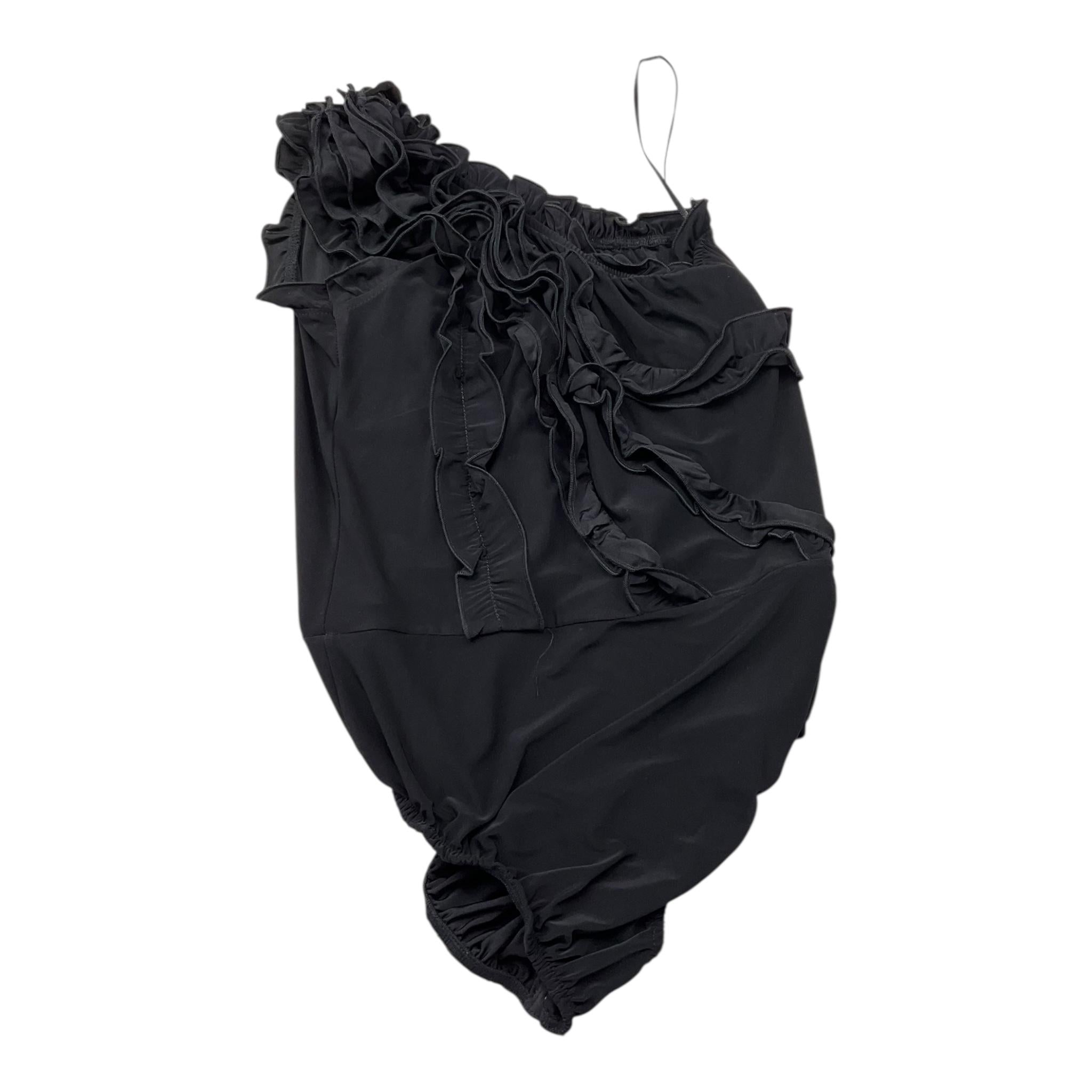 Fun & Fun Body Tinta Unita Giromanica con Balze per Bambina FNCJBD00987 NERO FUN & FUN 