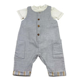 Barcellino Completo 2 Pezzi Salpette-Body Bicolore per Neonato 120104 BIANCO BARCELLINO 