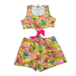 4Giveness Tuta Tinta Unita Giromanica con Fantasia per Bambina 125GCUTU5256 GIALLO 4GIVENESS 