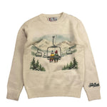 SAINT BARTH maglia girocollo tinta unita con stampa Panna per Bambino FRIENDS PANNA SAINT BARTH 