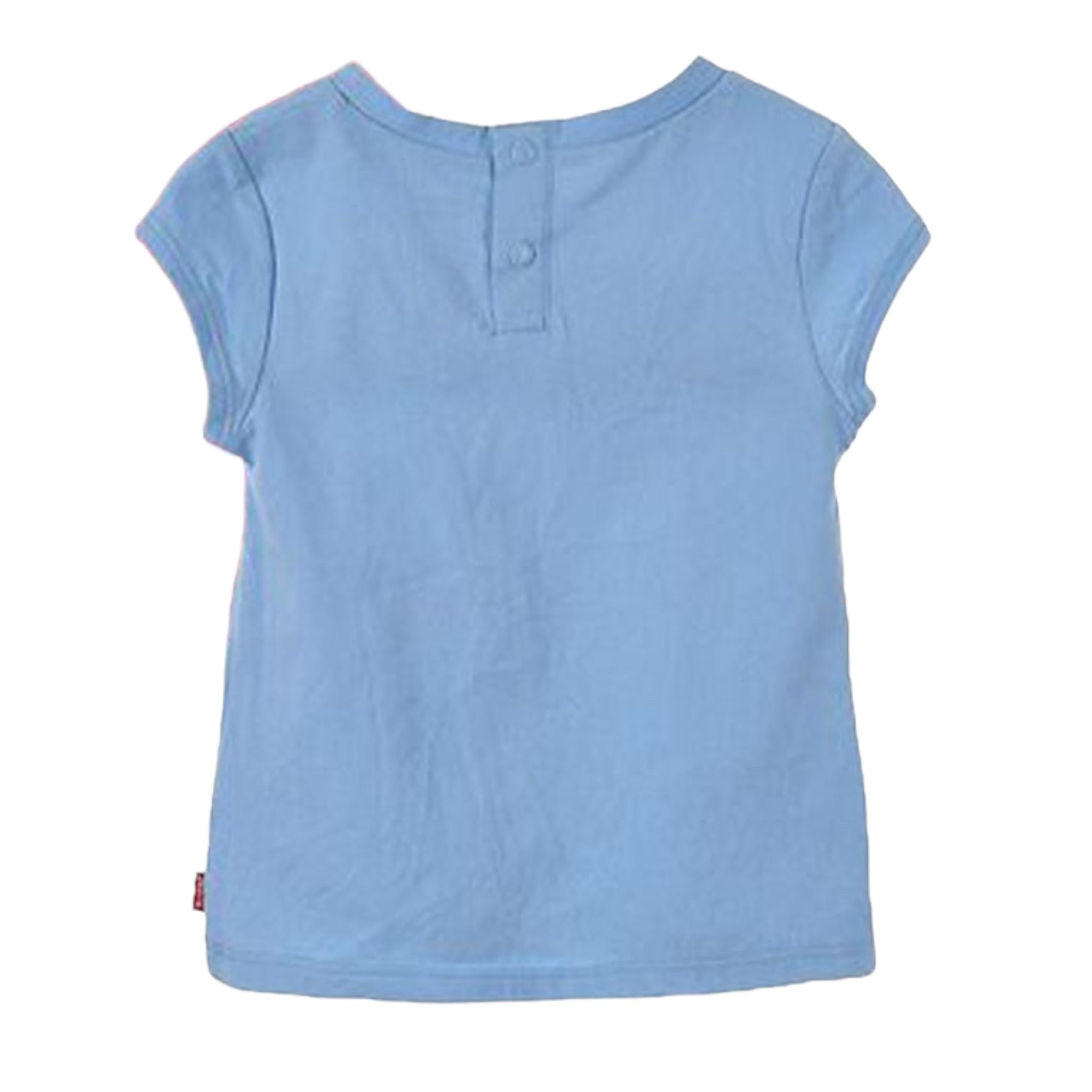 Levi'S T-Shirt Tinta Unita Girocollo con Stampa per Neonata 1EH024 AZZURRO LEVI'S 