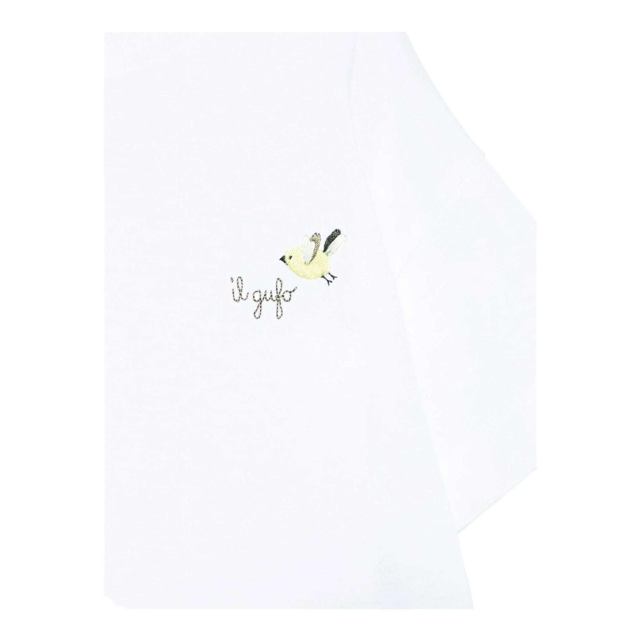 Il Gufo T-Shirt Girocollo Tinta Unita con Ricamo per Bambina P25TS473MF001 BIANCO IL GUFO 