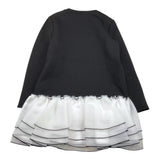 TWINSET abito tinta unita con tulle in contrasto Nero per Bambina 242GJ2021 NERO TWINSET 