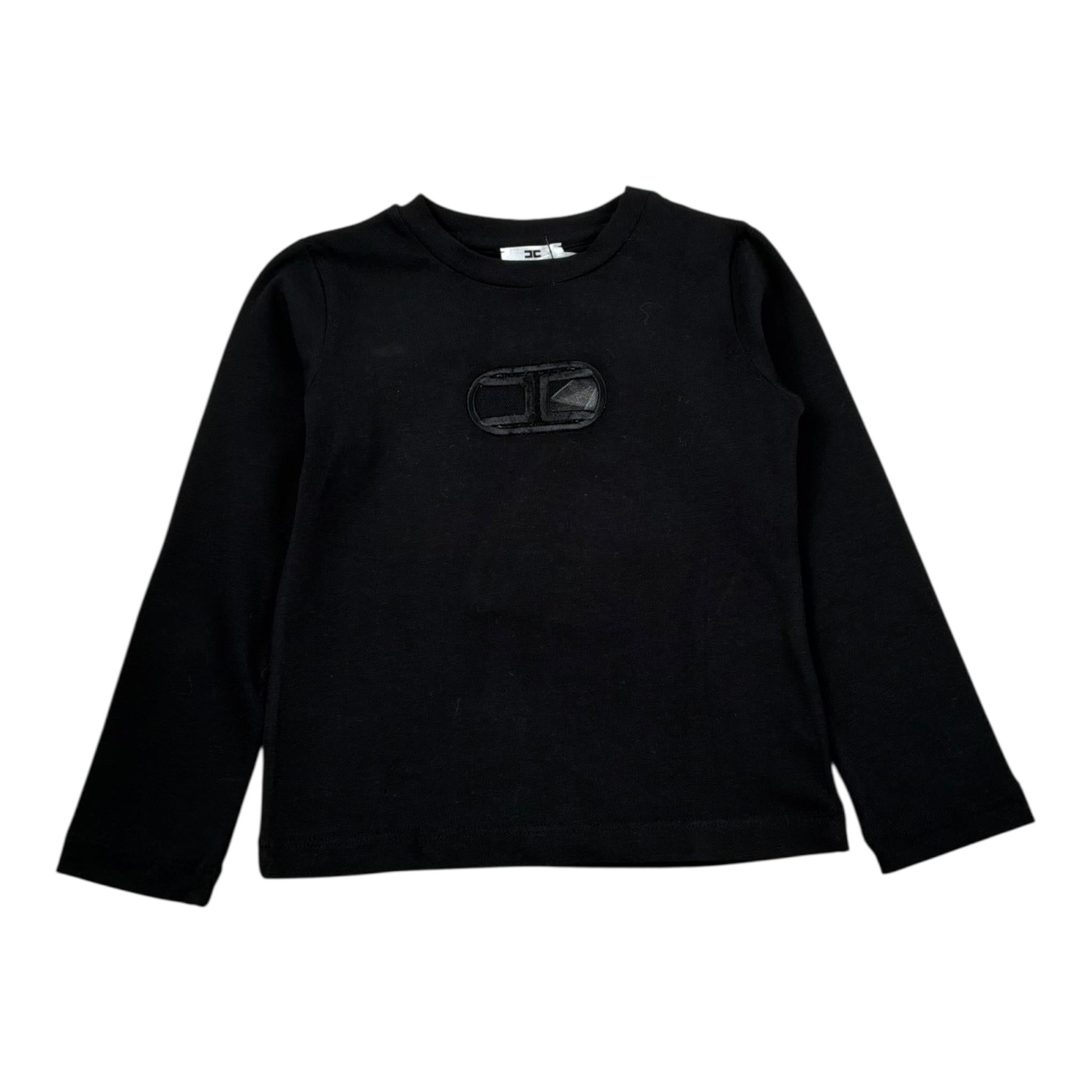 Elisabetta Franchi Shirt Girocollo Tinta Unita con Stampa per Neonata EGTS50 NERO ELISABETTA FRANCHI 