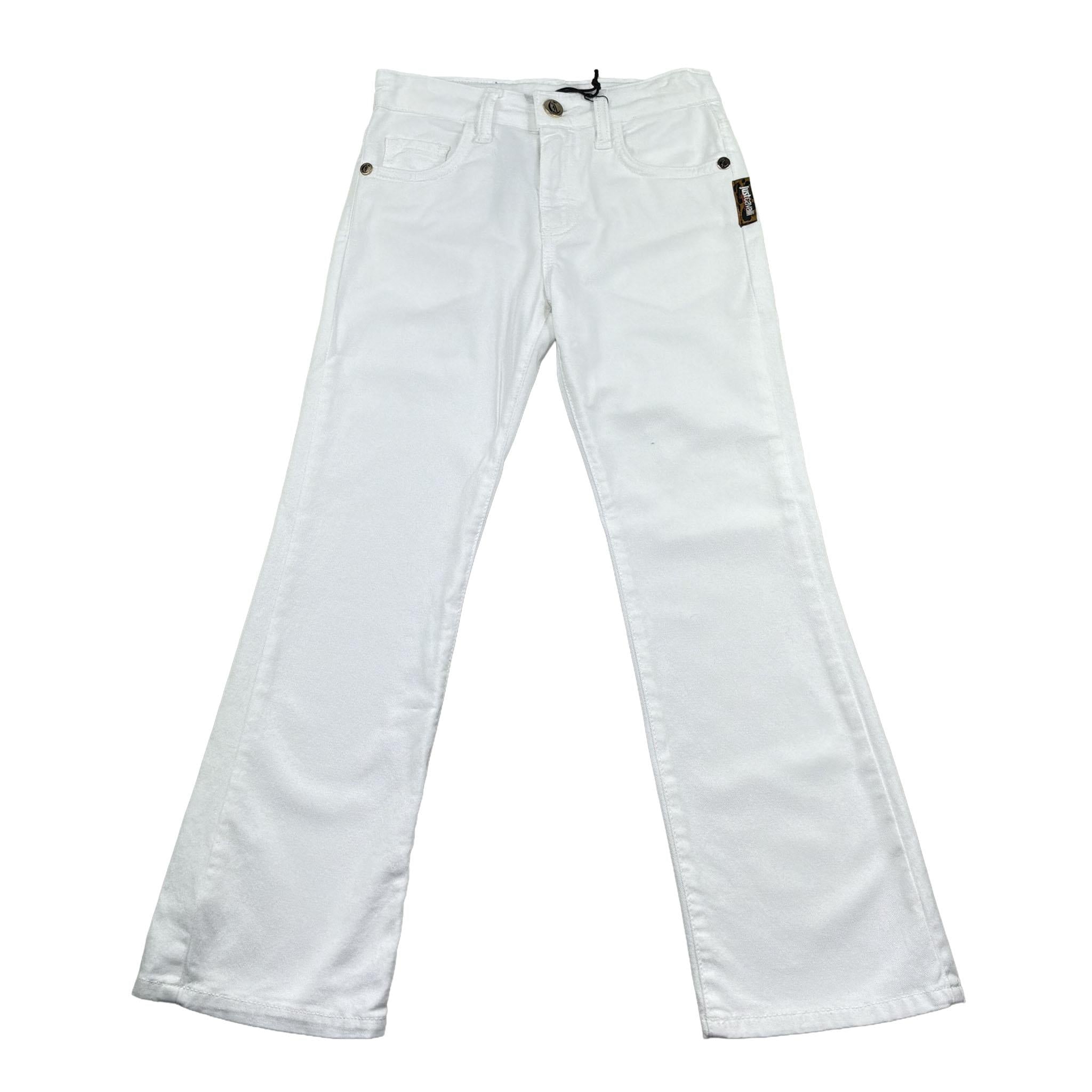 Just Cavalli Jeans Tinta Unita Modello Zampa per Bambina JGP26047PA BIANCO JUST CAVALLI 
