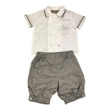 La Stupenderia 2-teiliges Set Shirt Body-Bermuda Weiß/Beige für Neugeborene