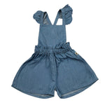 Petit Indi Tuta In Denim Tinta Unita per Neonata SS25BK5137X BLU PETIT INDI 