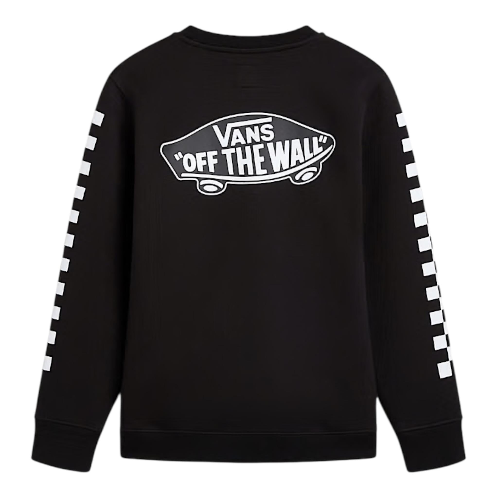 VANS felpa chiusa girocollo tinta unita con logo Nero per Bambino VN000K98BLK NERO VANS 