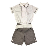 La Stupenderia 2-teiliges Set Shirt Body-Bermuda Weiß/Beige für Neugeborene