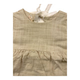 Petit Indi Einfarbiges Halbarmkleid mit grünem Mikromuster für Baby-Mädchen