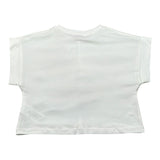 Kaos T-Shirt Girocollo Tinta Unita con Arriccio per Bambina KS185 BIANCO KAOS 