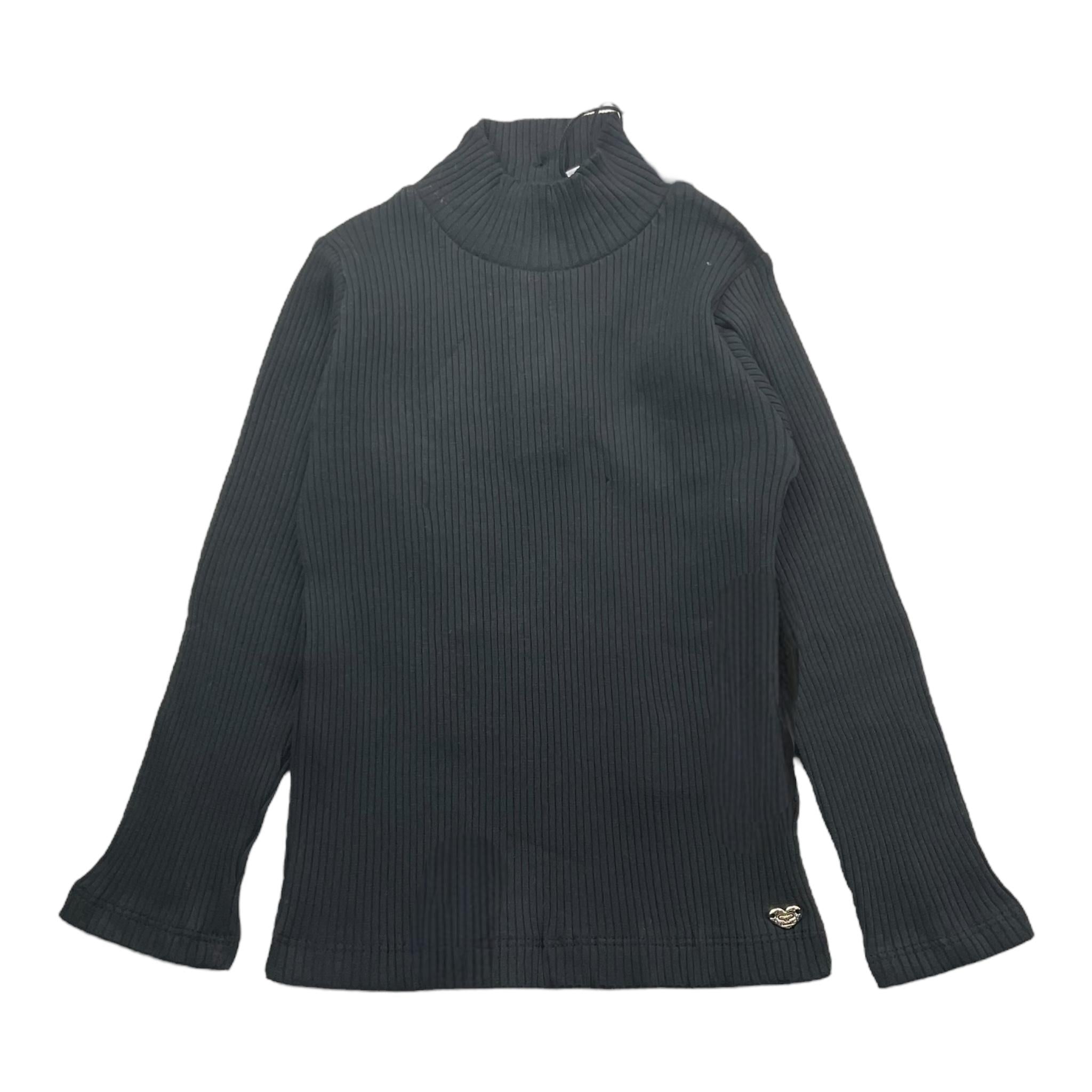 SARABANDA shirt tinta unita mezzo collo a costine Nero per Bambina 0A248 NERO SARABANDA 