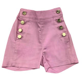 Miss Grant Short Einfarbig mit Kontrastknöpfen Rosa für Baby Mädchen