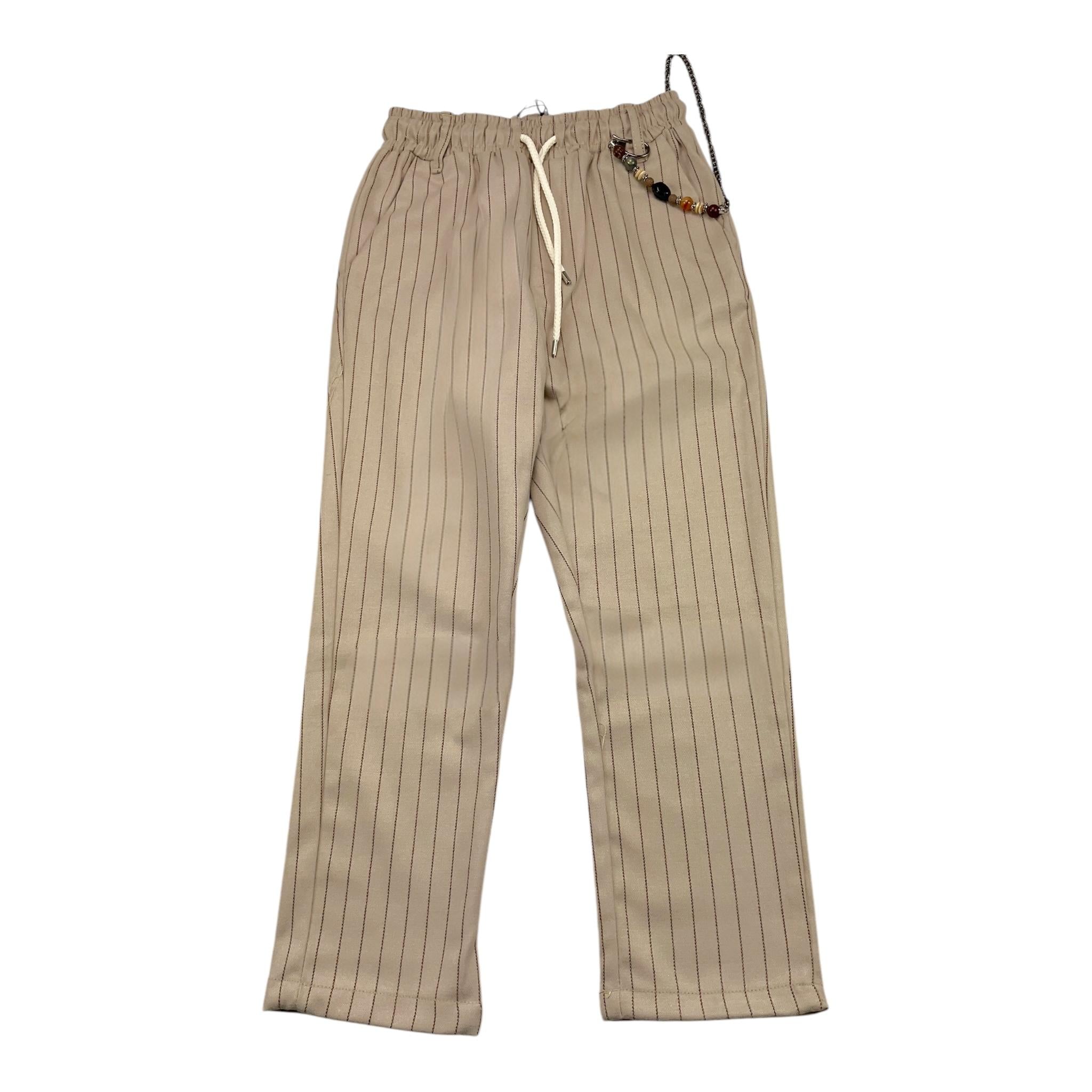 NEVER TOO pantalone tinta unita con fantasia a righe Beige per Bambino NT2120R BEIGE NEVER TOO 