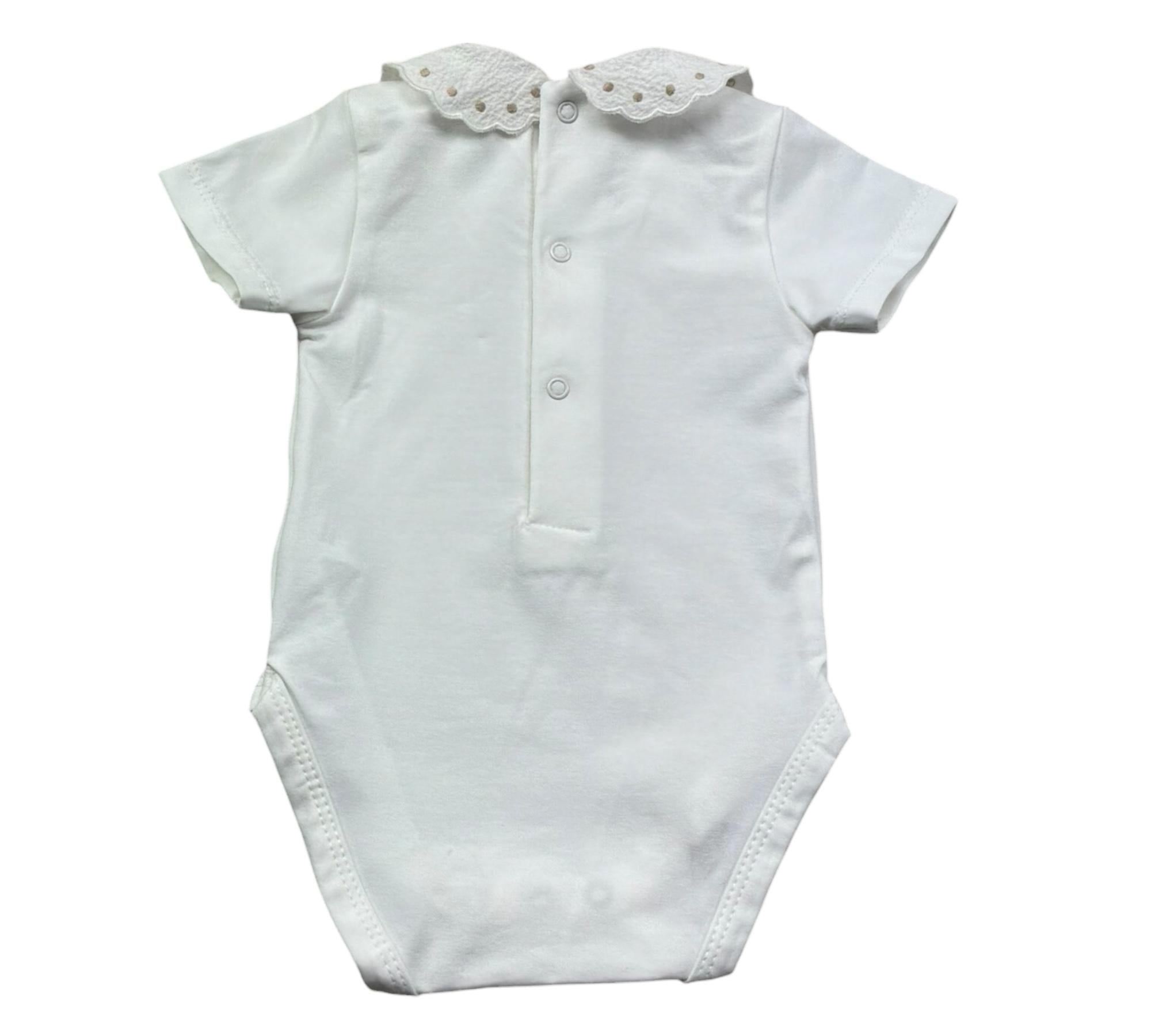 Le Bebe Body Mezza Manica Tinta Unita con Colletto per Neonata LBG6309 BIANCO LE BEBE 