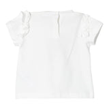 Liu Jo Einfarbiges T-Shirt mit Rundhalsausschnitt und weißem Kontrastdruck für Baby-Mädchen