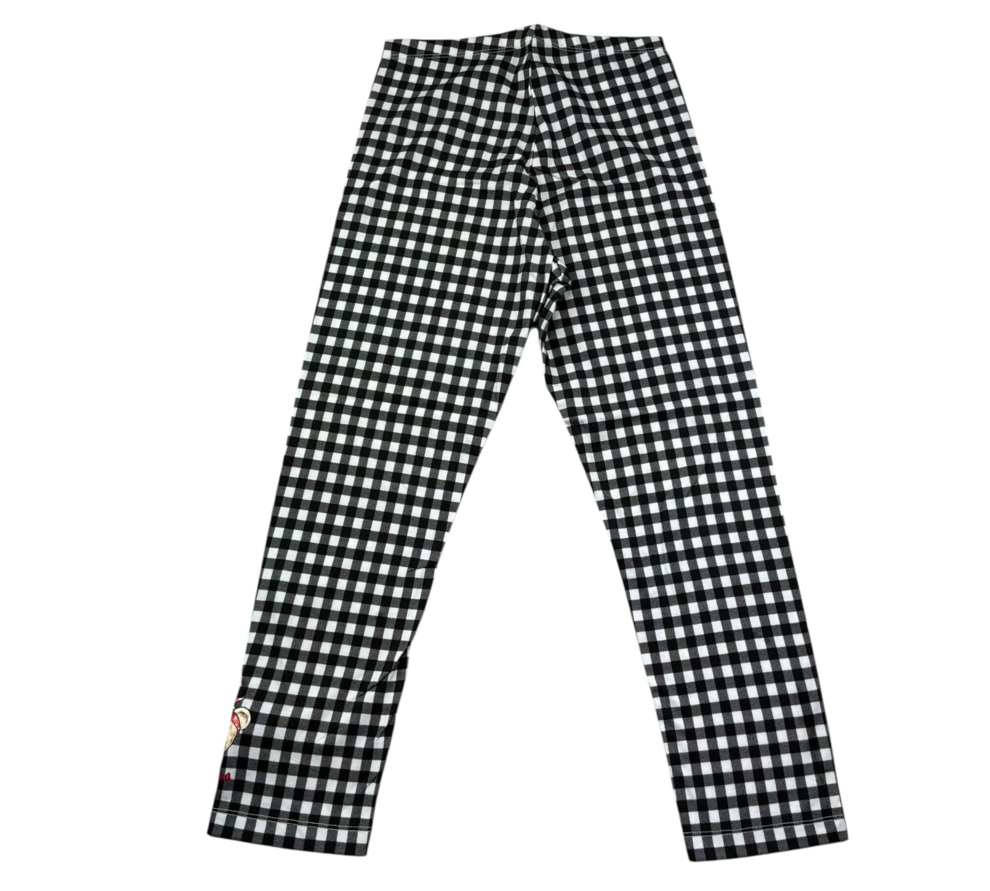 Monnalisa Leggins Fantasia Quadri per Bambina 119411X NERO MONNALISA 
