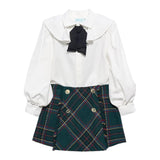 ABEL & LULA completo camicia-gonna bicolore Bianco/verde per Bambina 5546 BIANCO/VERDE ABEL & LULA 