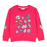 MARC JACOBS felpa chiusa girocollo tinta unita con stampe in contrasto Fuxia per Bambina W15685 FUXIA MARC JACOBS 