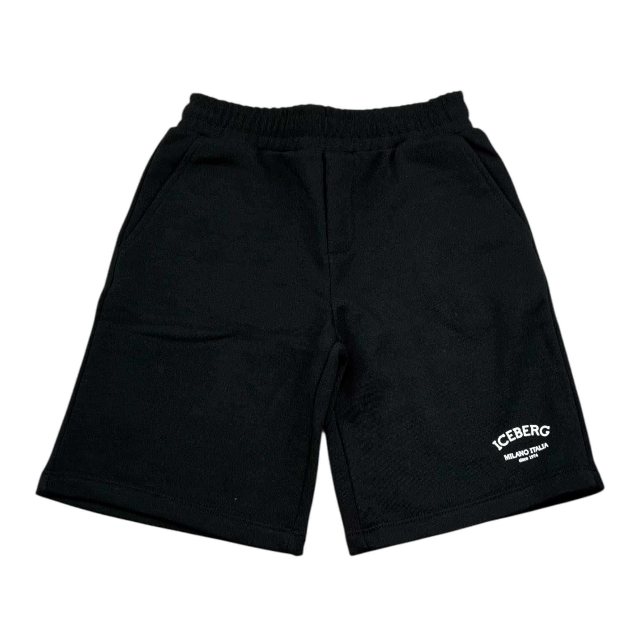 Iceberg Bermuda Tinta Unita con Logo per Bambino BFICE5114JX NERO ICEBERG 